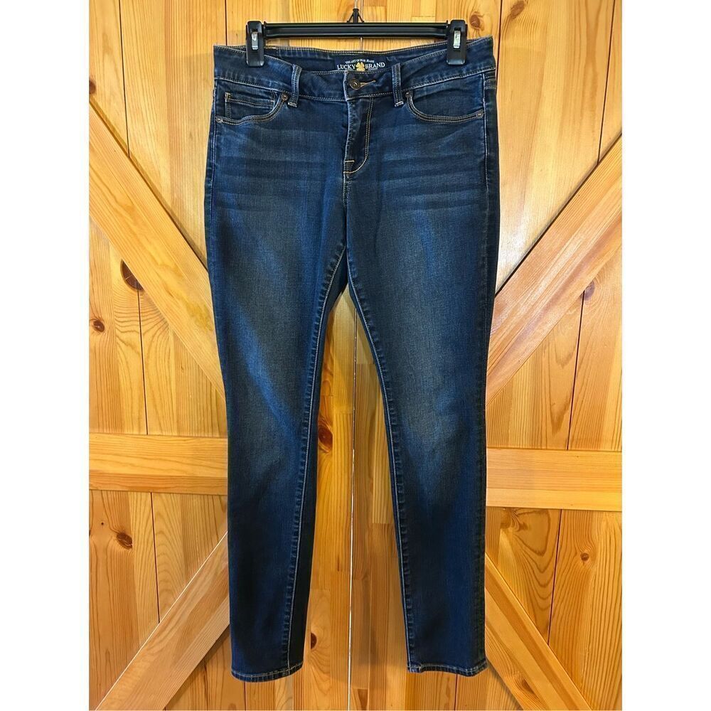 Lucky Brand Jeans 4/27 Leyla Skinny Dark Wash Stretch distressed (8516)